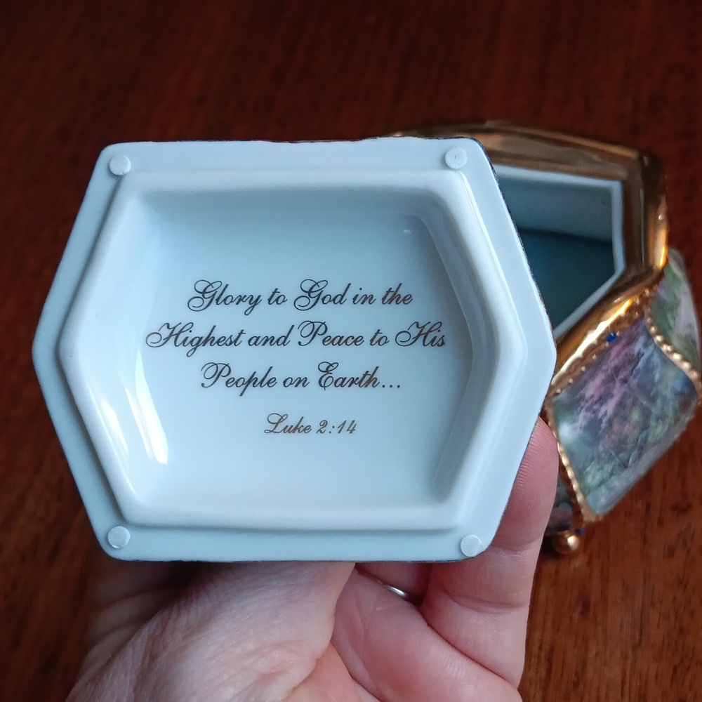 2003 Thomas Kinkades Blessing "Find Peace" Music box No. B1746 Amazing Grace - Picture 9 of 10